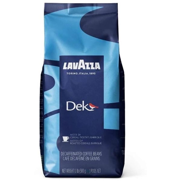 Lavazza Dek Decaffeinated Italian Whole Coffee Beans 1.1 lb Dark Roast Coffee