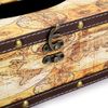 Sumnacon Retro Tissue Box Holder , Tissue Organizer Rectangular Wooden + PU Tissue Box Cover (Yellow Map)