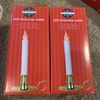 2- December Home LED Flickering Candle - Gold Battery - Auto Timer - 9" NEW