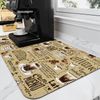 Absorbent Coffee Bar Mat for Espresso Machine & Coffee Maker - Rubber Backed Draining Pad for Countertop
