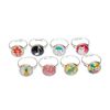 Miniblings Colorful Raincloud Ring Cabochon Silver Plated Rainfall Rainbow