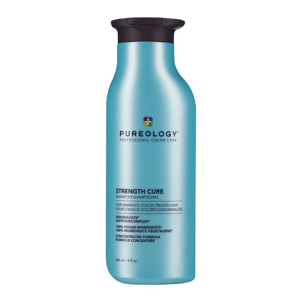 Pureology Strength Cure, Strengthening Shampoo, For Damaged, Colour Treated Hair, Vegan Formulas, Sulphate Free for a Gentle Cleanse