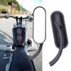 Pair Black Mini Oval Mirrors Set For Harley Davidson Dyna Softail Touring XL