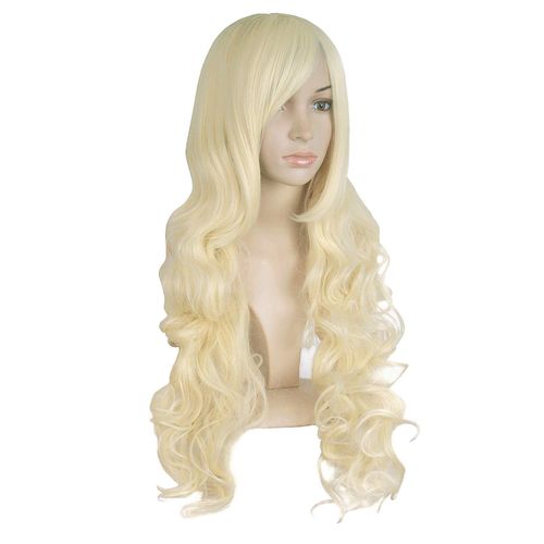 MapofBeauty 32" 80cm Long Hair Spiral Curly Cosplay Costume Wig (Light Blonde)