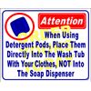 "Attention, When using detergent pods, place them directly into ..." -L442