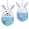 COM-FOUR® 12x Decorative Easter Hangers - Easter Bunny Eggs in Metal & Plastic - Green, Light Blue & White
