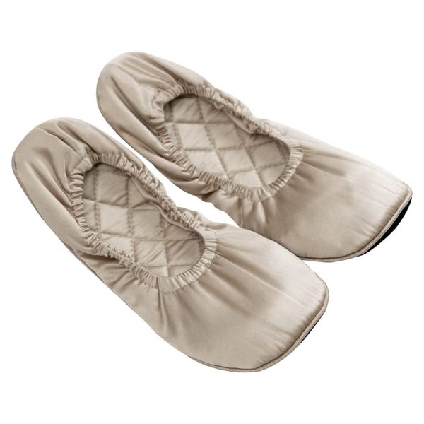 SIL-VENDER Silk Room Shoes, Slip-on Slippers, With Heels, Women's, Cute, Washable, Indoor, Foldable, Non-stuffy, Foot Sweat Protection, Non-Slip, Elegant, Portable Slippers, Fall Prevention, Visit Day, Graduation Ceremony, School Entrance Ceremony, Gift, 