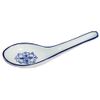White and Blue Soup Spoon with Floral Design