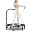 40" Mini Trampoline with Upgraded Bungee Cords Adjustable Bar 450LBS Capacity US