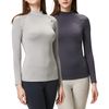 DEVOPS Women's 2 Pack Thermal Turtle Long Sleeve Shirts Compression Baselayer Tops (X-Large, Charcoal/Light Grey)