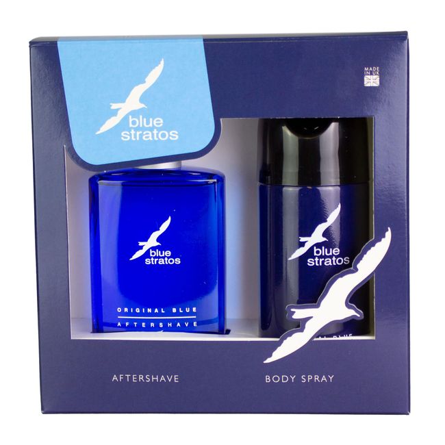 Blue Stratos Gift Set Containing 100ml Aftershave and 150ml Deodorant Body Spray