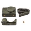 Camera Bag, Premium Synthetic Leather Storage Box Adjustable Strap Camera Protective Case for Ricoh GR3/ GR3X Camera (Green)