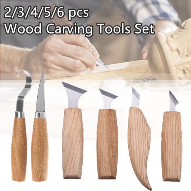 1/2/3/5/10PCS DIY Wood Carving Set Woodworking Hand Tools Kit Carving  Chisel Sharp Hand Carving Chisel Knife Wood Carving Sculptural Spoon Carving  Cutter with bags