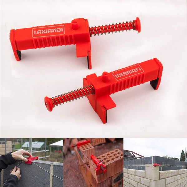 Tom tool LXQ 3.5-4.7 Inch Brick Line Clips Line Runners Sold In Pairs,Red