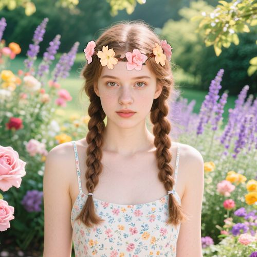 Mowouhn Adjustable Boho Flower Crown,Floral Headbands for Girls&Women,Flower Crowns for Women,Flowers Headband Garland with Elastic Ribbon for Bridesmaids Hawaiian Party Oktoberfest Wedding Festival
