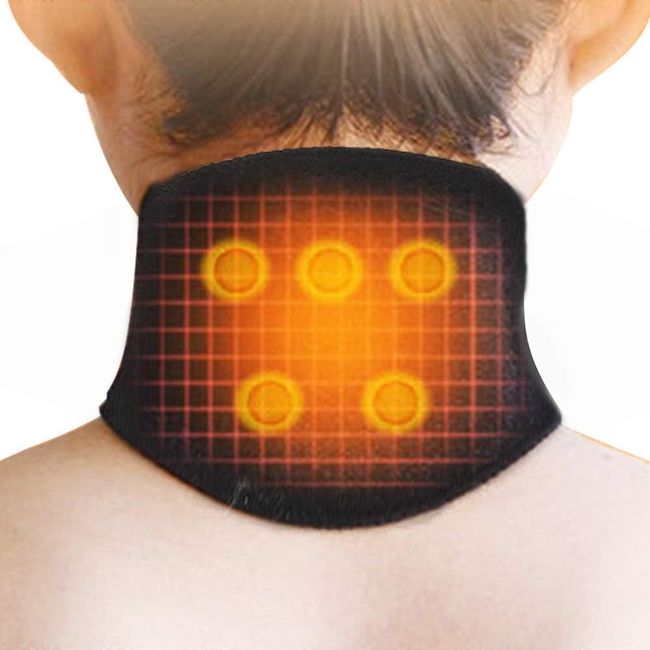 zalati Neck Heat Pad Neck Support Wrap with Tourmaline Self-Heating Feeling Stone No-Electric Safety for Neck Pain Relief Care