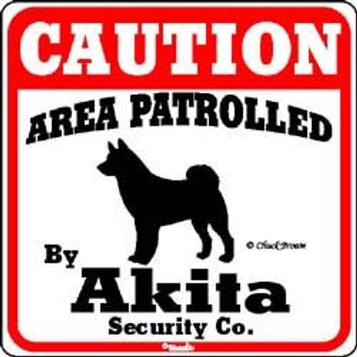 Dog Yard Sign Caution Area Patrolled by Akita Security Company
