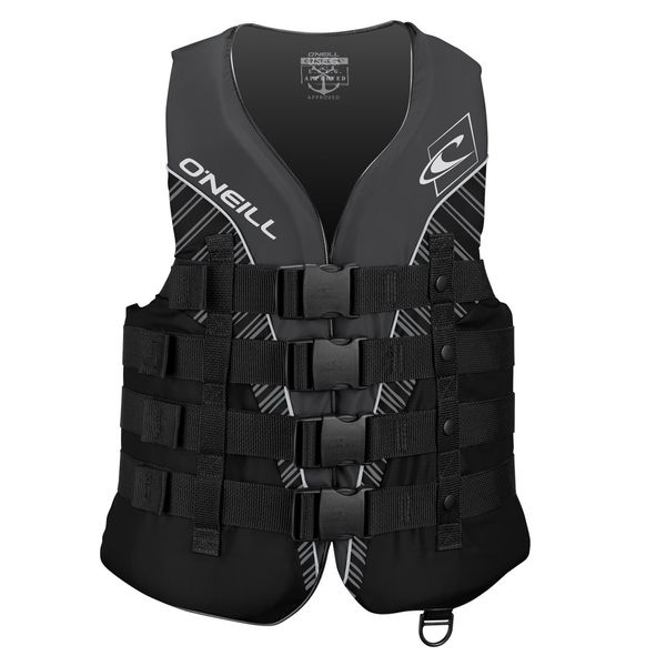 O'Neill Men's Superlite USCG Life Vest,Black/Black/Smoke:White,L