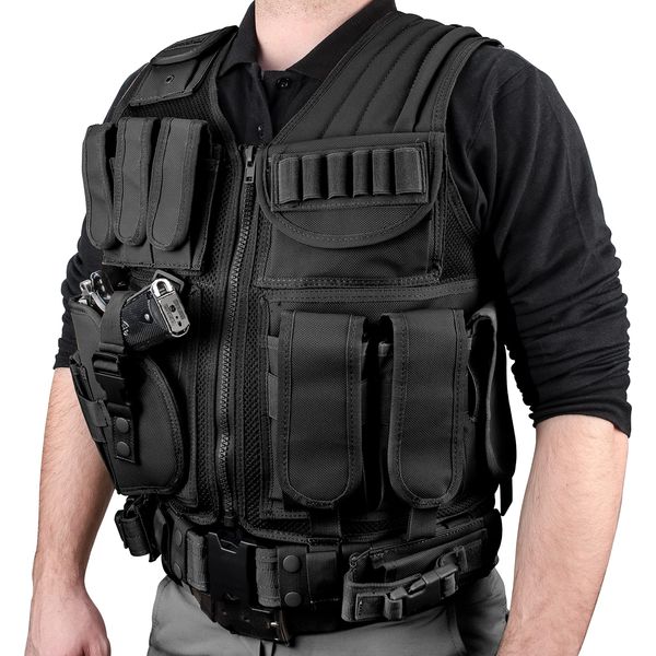 Barska Loaded Gear VX-200 Left Hand Tactical Vest, Black