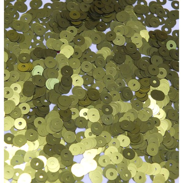 4mm Flat Sequins Olive Green Matte Metallic Medium Hole Made in USA