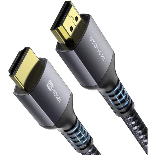 Stouchi HDMI Cable 2.1 Standard 50cm 8k@60Hz 4K@120Hz 2k@144Hz 48Gbps High Speed HDMI 2.1 Cable Super Speed 3D HDR eARC PlayStation 5 PS4 PS3 Nintendo Switch Fire TV Apple TV