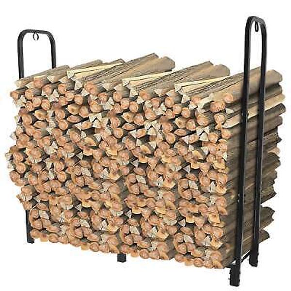 4ft Heavy Duty Stand 2500LBS Firewood Rack Holder for Fireplace Wood Storage