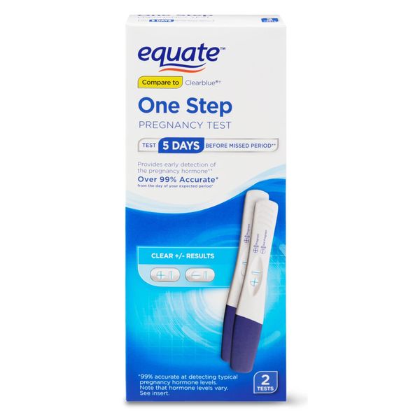 One Step Pregnancy Test, 2ct, By Equate Compare to e.p.t