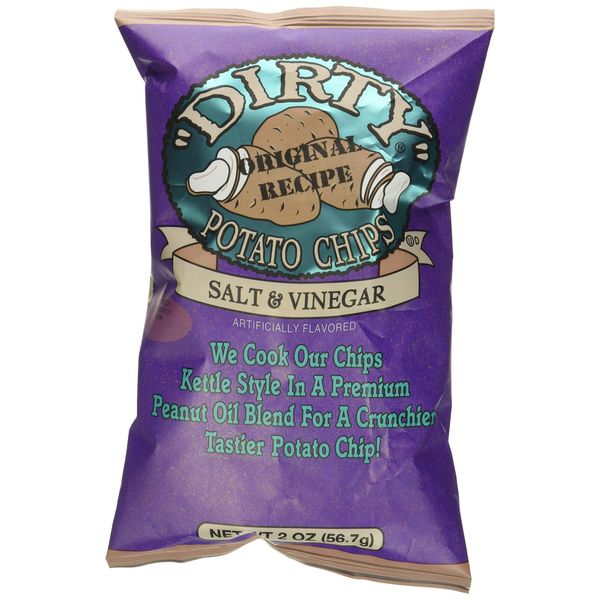 Dirty Sea Salt & Vinegar Potato Chips, Gluten Free, 2 Ounces (Pack Of 25)