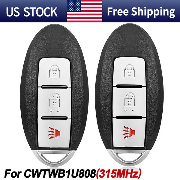 2 Smart Remote Key Fob CWTWB1U808 for Nissan Cube Juke Leaf Quest Versa Note
