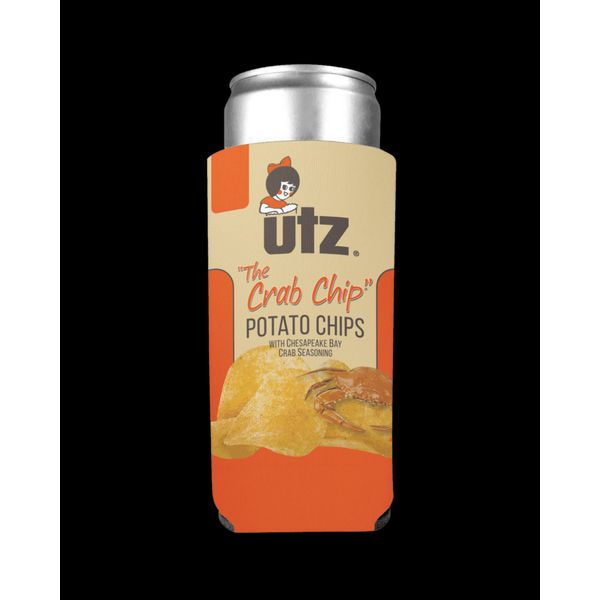 Utz Crab Chips / Slim Can Cooler - 10/$6 Each / Beige