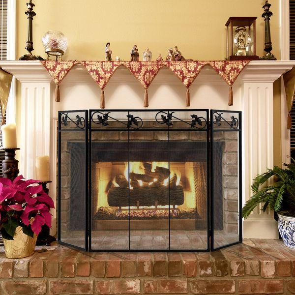 3-Panel Fireplace Screen Decor for Keeping Pets & Babies from Dangerous Fire