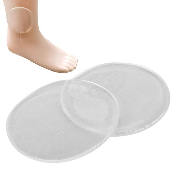 2pcs Ankle Gel Discs, Ankle Gel Pads for Boots, Ankle Gel Pad Relieve Pressure Improve Circulation Ankle Cushion Pad for Ice Skating Hockey