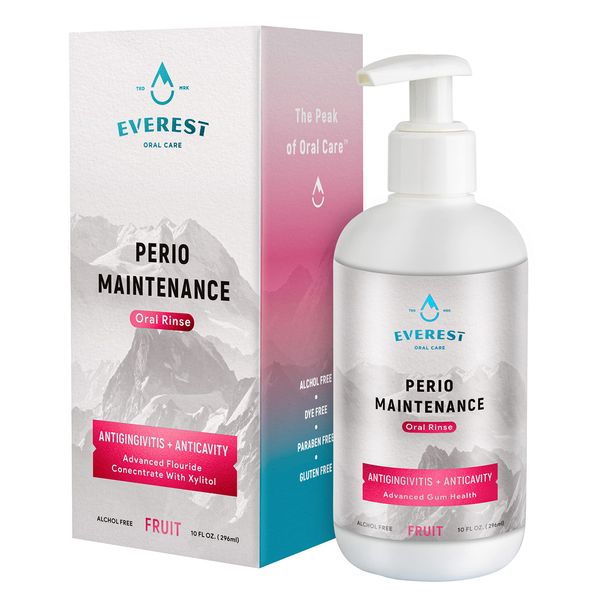 Perio Maintenance Alcohol Free Mouthwash – Concentrated Mouthwash for Bad Breath, Plaque, Sensitive Teeth, and Gingivitis or Gum Disease - Fruit Punch Flavored Fluoride Rinse by Everest Oral Care