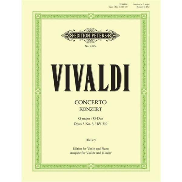 预订Violin Concerto in G Op. 3 No. 3 (RV 310)