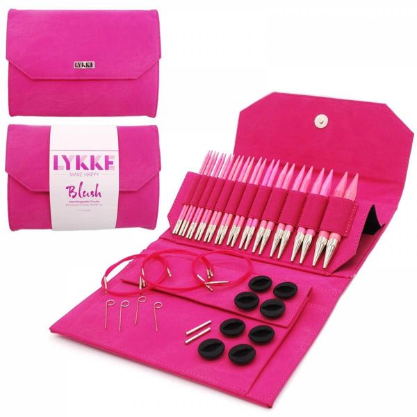 Lykke 5" Blush Fuchsia Fabric Pouch Interchangeable Gift Set