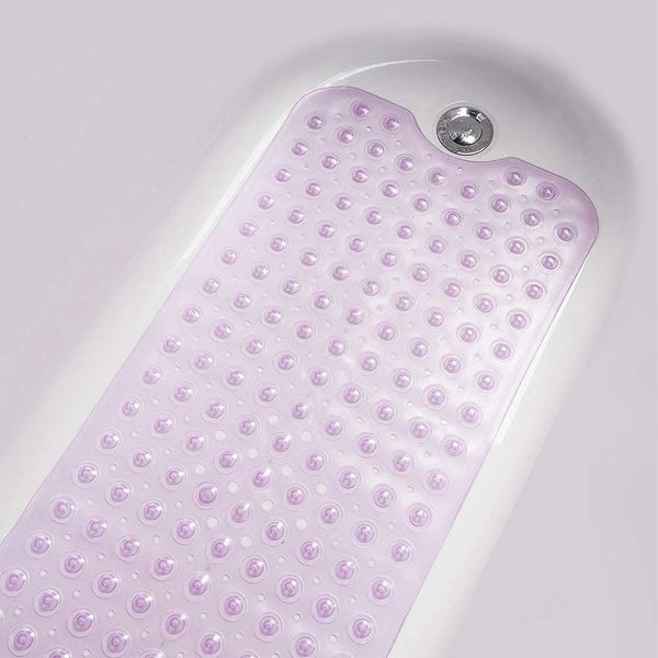 Bathtub Non-slip Mat, Bath Mat, Fall Prevention, Painless, Suction Cup Included, Odor, Mildew, Washable, 15.7 x 39.4 inches (40 x 100 cm), Transparent, Uneven