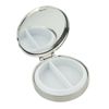 Personalised with Your Own Message, Compact Pill Pot with Two Compartments and Mirror, Silver