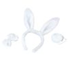 BinaryABC Easter Bunny Rabbit Costume Set,Ears Headband Bow Ties Tail Set,Halloween Costume Assesories(White)