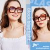 JM 3 Pack Oversized Square Reading Glasses for women men, Blue Light Blocking Computer Readers +3.5