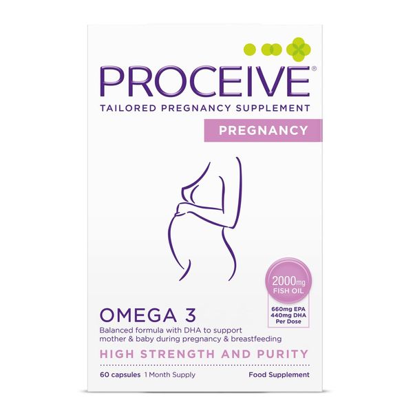 Proceive® Omega 3 Pregnancy Supplement - High Strength & Pure Fish Oil Tablets - 60 Capsules/1 Month Supply