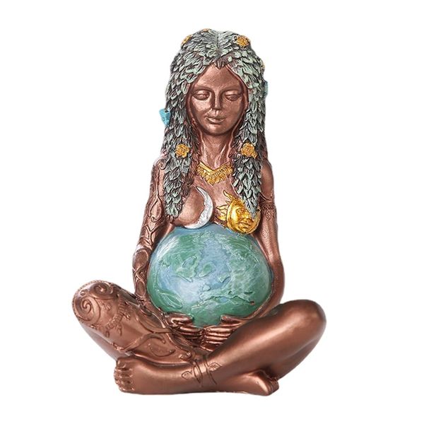 HyzaPhix Gaia Resin Objects, Figurines, Ornaments, Gaia Statues, 3D Resin Statues, Garden Statues, Stylish, Interior, Resin, Room, Home, Office, Entryway, Tabletop, Ornament, Accessories, Mother's Day, Women, Presents, Crafts