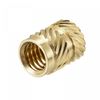 sourcing map Knurled Insert Nut M6 x 10mm L x 8mm OD Female Thread Brass Embedding Nut 30 Pcs