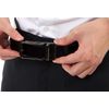 Stepless Adjustment Gentleman's Belt, Black, No Holes, Ratchet (Meaning of Teeth)