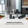 Ovente Immersion Hand Blender Set with 3 Premium Attachments Black HS565B