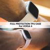 LEIXIUER Soft TPU Screen Protector Compatible for Fitbit Versa 4 Smartwatch, Full Coverage Shockproof Touch-Sensitive Scratch Resistant Protective Case for Fitbit Versa 4 Watch, Rose Gold