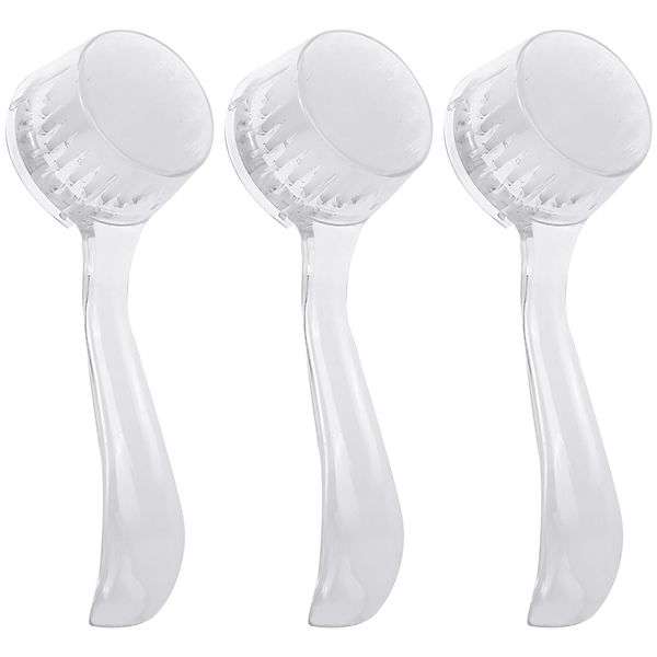 Face Cleansing Brush, 3Pcs Transparent Face Brush Face Wash Brush Face Cleanser Brush Face Scrub Brush Soft Bristle Cleansing Brush Facial Scrubbers for Face Clean Care Makeup Skincare Removal