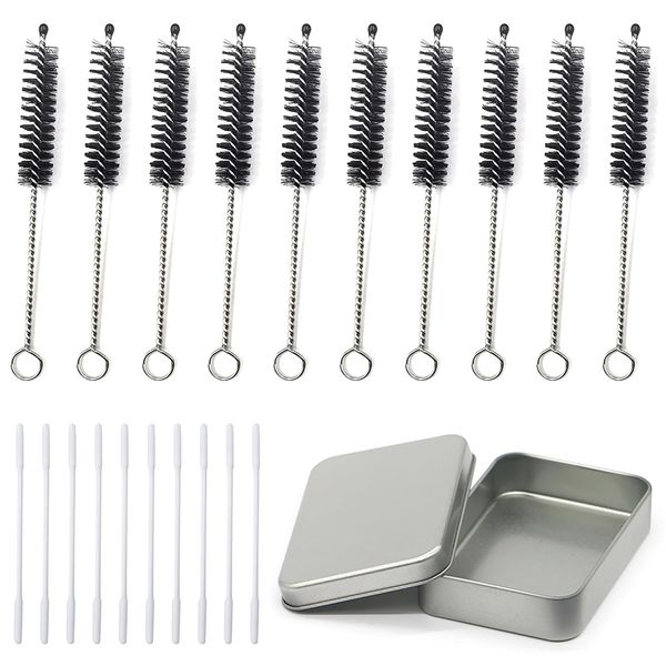 10pcs Cleaning Brushes 90*36*8.5mm 10pcs Individually Wrapped for Glo Hyper X2 and X2 Air with Portable Storage Case Metal 100*70*20mm