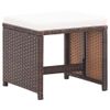 FAMIROSA Garden Stools 2 pcs with Cushions Poly Rattan Brown