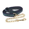 Hy Soft Webbing Lead Rein with Chain - Navy/Red - 2m
