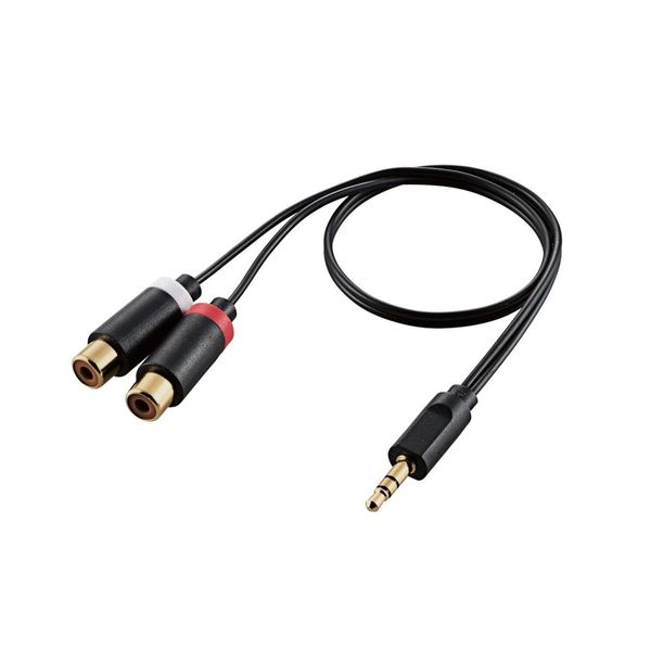 erekomu Audio Cable Stereo mini 4-Pin Plug Female (L - R) Superfine/Gold-plated Black 0.3 m DH - mwrfn03